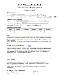Technical Assistant/Helper