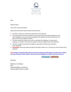 Review Reference Letter Outline: (Click Here)