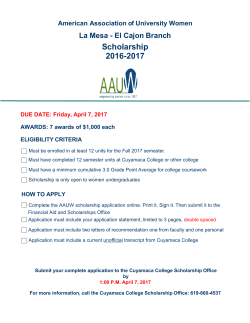 AAUW La Mesa - El Cajon Chapter Scholarship