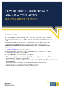 How to protect your business against a cyber attack: online chat questions and ...