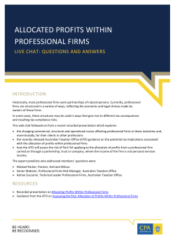 Allocated profits within professional firms_ questions and answers