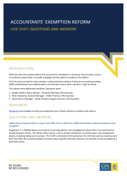 Accountants' exemption reform: questions and answers