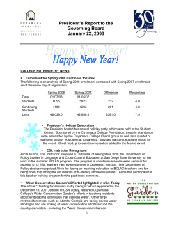 Link to the President's Governing Board Report for January