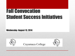 Student Success Initiatives Presentation