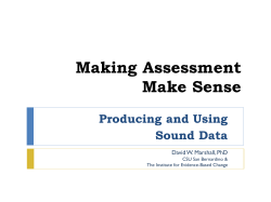 Making Assessment Make Sense - David W. Marshall, Ph.D.