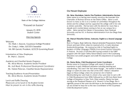 State of the College Program - Spring 2015