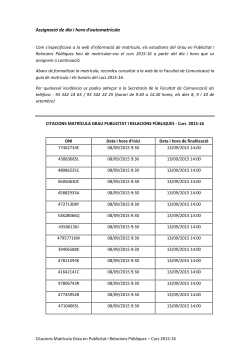 Grau en Publicitat i Relacions P&uacute;bliques