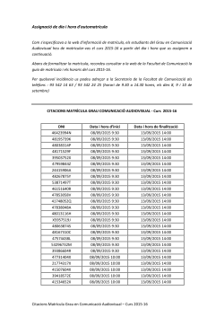 Grau en Comunicació Audiovisual