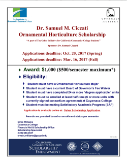 Dr. Samuel M. Ciccati/Osher Scholarship