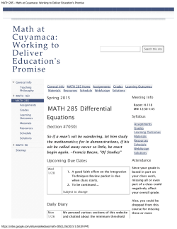 Math 285