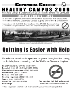 Healthy Campus - Smoke-Free since 2009