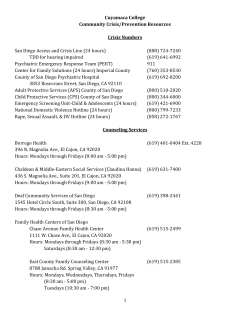 Crisis Resource List