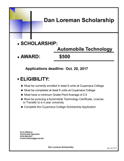 Dan Loreman Automotive Scholarship