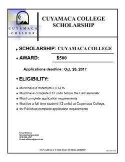 Cuyamaca College Scholarship