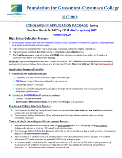 Cuyamaca College Foundation Scholarship