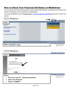 To view your financial aid status for Cuyamaca College via WebAdvisor