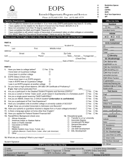 CUYAMACA COLLEGE EOPS Application