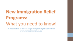 Information about new immigrant relief programs (2014-15)