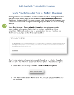 How to provide extended time in Blackboard for tests