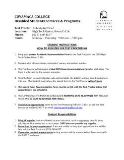 Student procedures for Test Proctoring