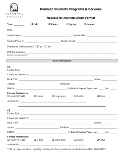 Alternate Media Format Request Long form