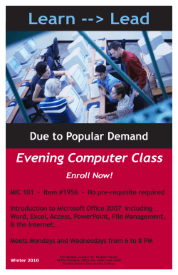 MIC 101 Evening Class