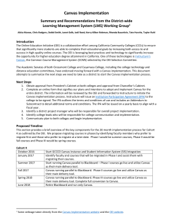 Summary and Recommendations from the District-wide Learning Management System (LMS) Working Group