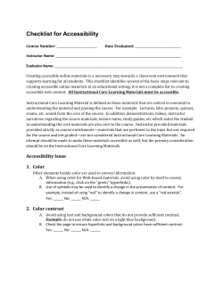 Checklist for Accessibility of Online Materials