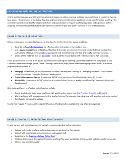 Online Certification Policy