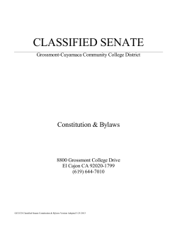 GCCCD Classified Senate Constitution and Bylaws