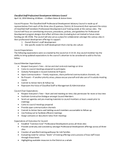 Classified Staff Professional Development Advisory Council Notes