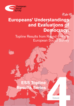 Europeans' Understandings and Evaluations of Democracy: Topline Results from Round 6 of the European Social Survey