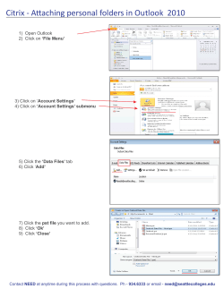 Instructions for Connecting Personal Folders (pst files)