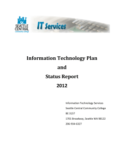 2012 IT Services Strategic Plan and Status Report