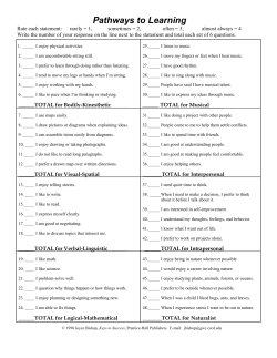 Pathways to Learning