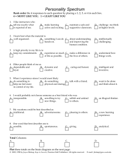 Personality Spectrum survey