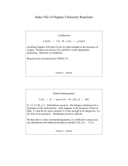 Index File of Organic Chemistry Reactions
