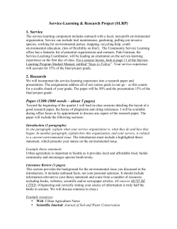 Service Learning Assignment