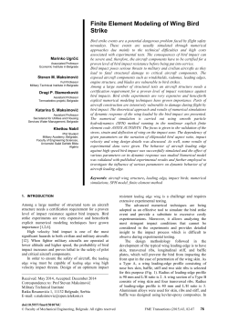 Khettou Nabil, Finite Element Modeling of Wing Bird Strike