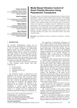 Model Based Vibration Control of Smart Flexible Structure Using Piezoelectric Transducers