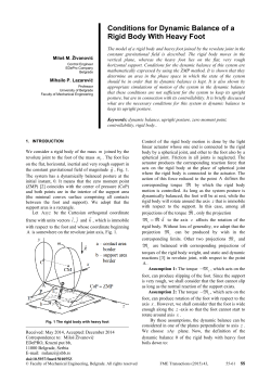 Conditions for Dynamic Balance of a Rigid Body With Heavy Foot
