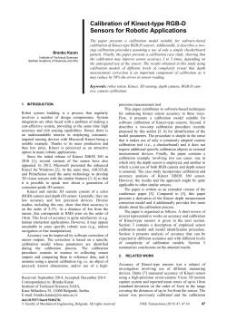 Calibration of Kinect-type RGB-D Sensors for, Robotic Applications