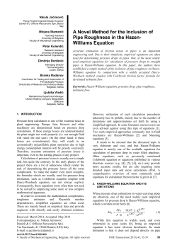 A Novel Method for the Inclusion of Pipe Roughness in the Hazen-Williams Equation