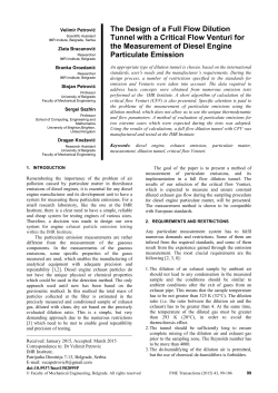 The Design of a Full Flow Dilution Tunnel with a Critical Flow Venturi for the Measurement of Diesel Engine Particulate Emission
