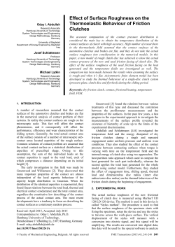 Effect of Surface Roughness on the Thermoelastic Behaviour of Friction Clutches