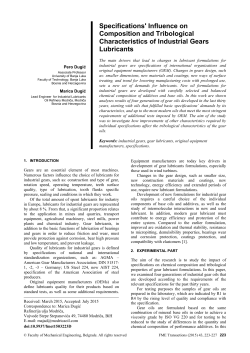 Specifications Influence on Composition and Tribological Characteristics of Industrial Gears Lubricants