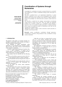 Coordination of Systems through Numeraires
