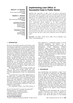 Implementing Lean Office: A successful case in public sector