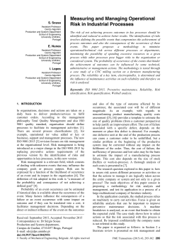 Measuring and Managing Operational Risk in Industrial Processes