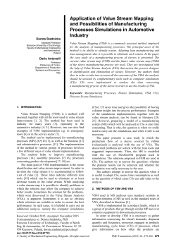 Application of Value Stream Mapping and Possibilities of Manufacturing Processes Simulations in Automotive Industry